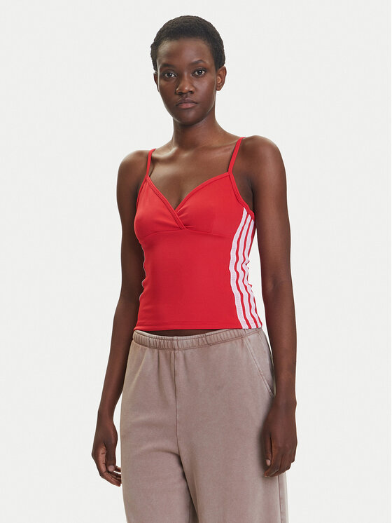 adidas adidas Marškinėliai Seasonal Essentials 3-Stripes JM1910 Raudona Slim Fit