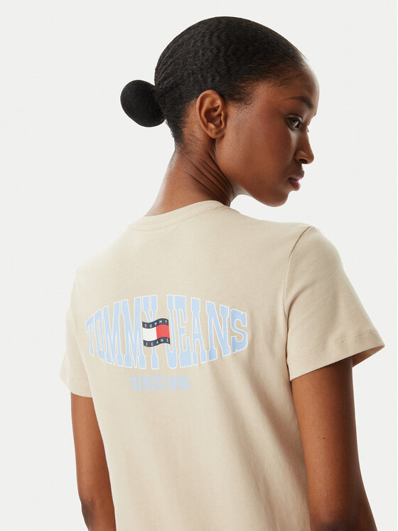 Tommy Jeans Tommy Jeans Camiseta Wavy Flag DW0DW22274 Beige claro Regular Fit