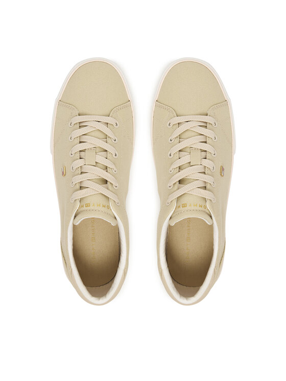 Tommy Hilfiger Sneakersy Tommy Hilfiger Th Low Profile Vulc Canvas FW0FW09102 Béžová
