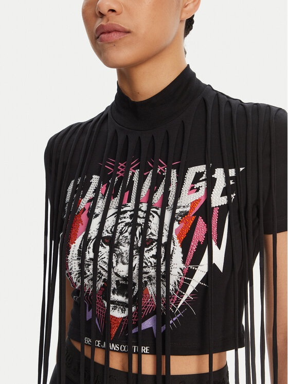 Versace Jeans Couture Versace Jeans Couture Футболка 78HAHE01 Чорний Slim Fit