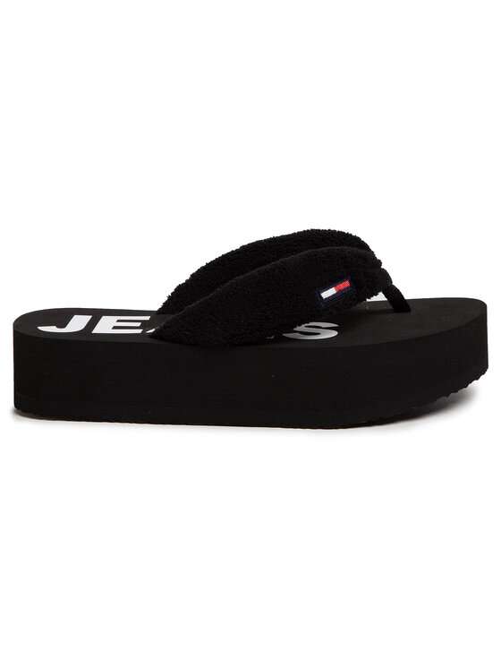 Tommy Jeans Čības uz pirksta Tommy Jeans Color Black Mid Beach Sandal EN0EN00850 Melns