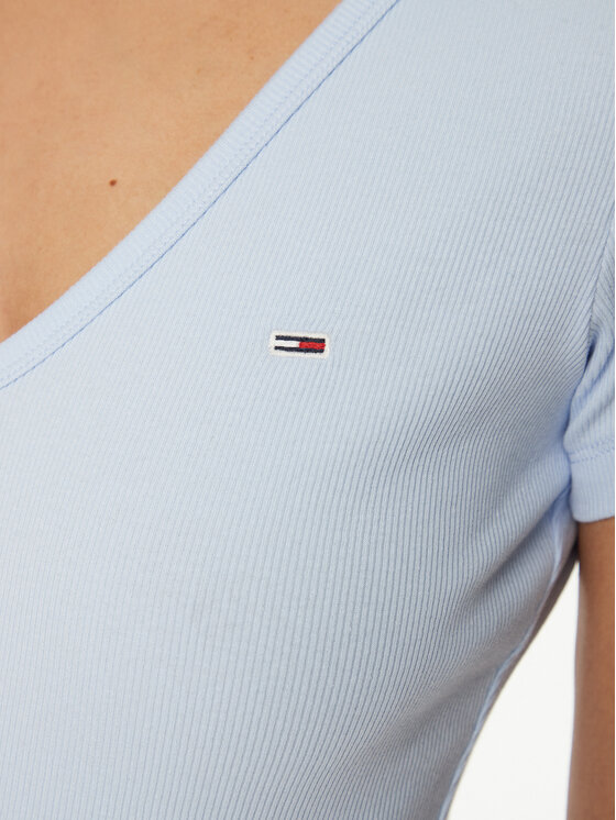 Tommy Jeans Tommy Jeans Marškinėliai Essential DW0DW17385 Žydra Slim Fit
