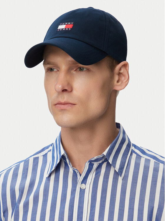 Tommy Jeans Cepure ar nagu Tommy Jeans Heritage AM0AM12933 Tumši zils