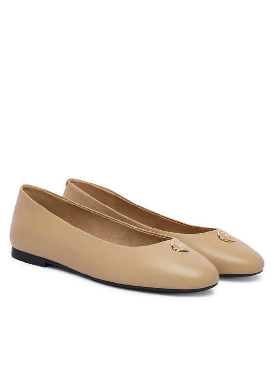 Tommy Hilfiger Balerīnas Tommy Hilfiger Th Plate FW0FW09374 Bēšs