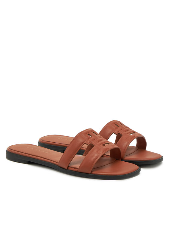 Tommy Hilfiger Šlepetės Tommy Hilfiger Th Logo Strap Mule FW0FW08671 Ruda
