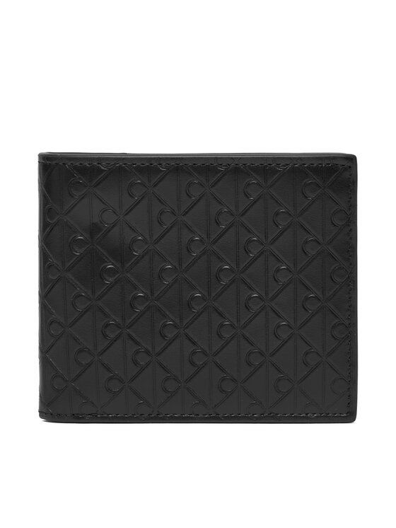 Calvin Klein Bankkártya tartó Calvin Klein Embossed Emblem Billfold W/ Coin LV04D1129G Fekete