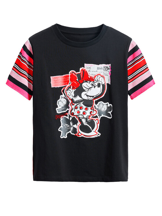 Desigual Desigual Футболка Minnie 25SWTK39 Чорний Slim Fit