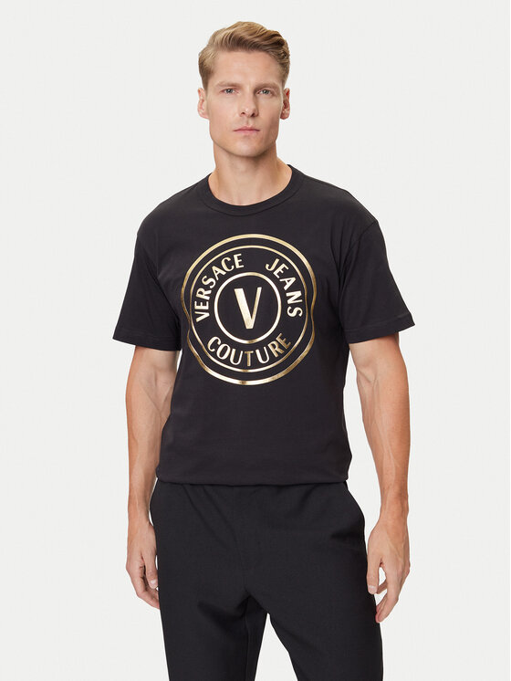Versace Jeans Couture Versace Jeans Couture Camiseta 79GAHT01 CJ00T Negro Regular Fit