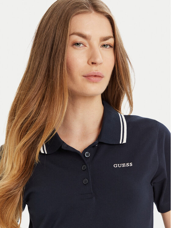 Guess Guess Поло V5GP06 KCOK1 Cиній Slim Fit