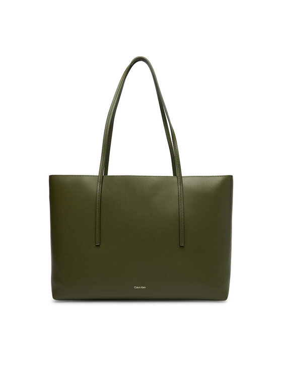 Calvin Klein Ročna torba Calvin Klein Foil Logo Tote W/Pouch LV04F3274G Zelena