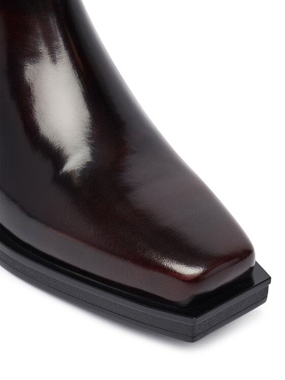 Tommy Jeans Μποτάκια με λάστιχο Tommy Jeans Tjw Brushed Leather Cowboy Boots EN0EN03077 Σκούρο καφέ