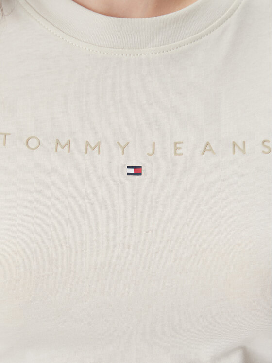 Tommy Jeans Tommy Jeans T-shirt Tonal Linear DW0DW20315 Bež Slim Fit