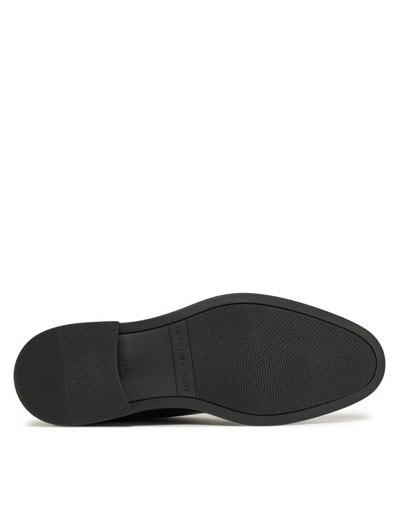 Tommy Hilfiger Polobotky Tommy Hilfiger Core Hilfiger Leather Shoe FM0FM05375 Černá
