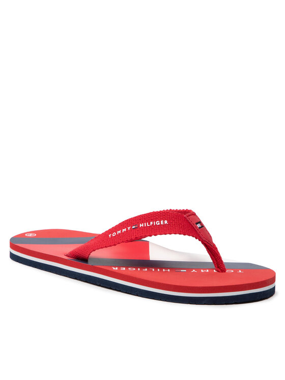 Tommy Hilfiger Žabky Tommy Hilfiger Logo Print Flip Flop T3A8-32190-0058 S Červená