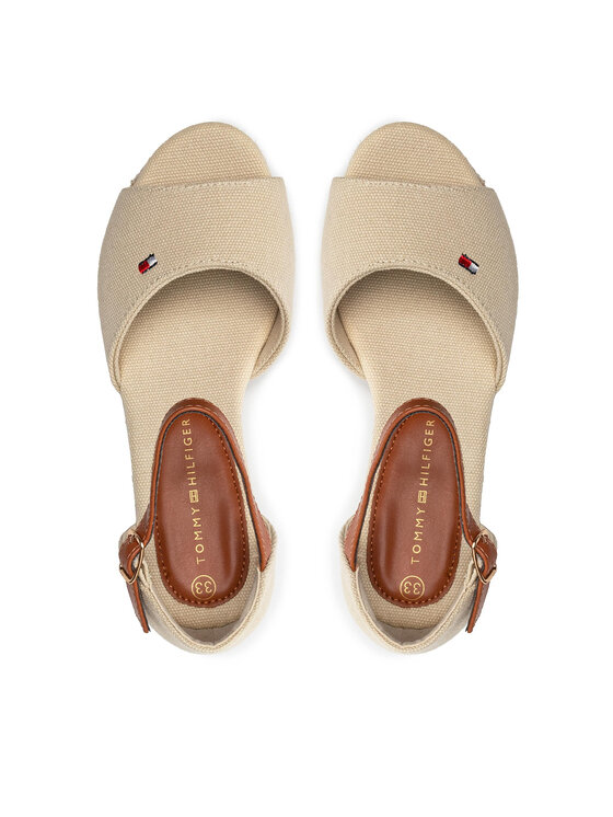 Tommy Hilfiger Espadryle Tommy Hilfiger Rope Wedge Sandal T3A7-32185-0048 M Beżowy