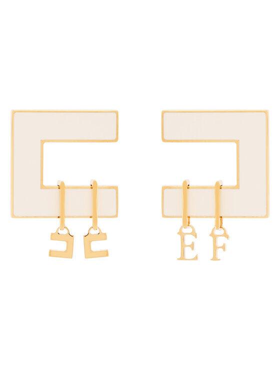 Elisabetta Franchi Náušnice Elisabetta Franchi OR-34K-66E2-V170 Krémová