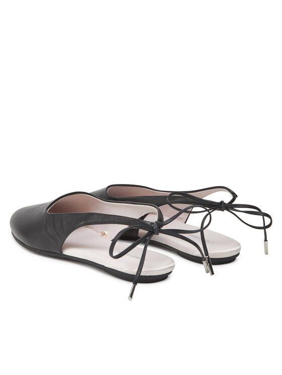 Calvin Klein Балеринки Calvin Klein Ballerina Sling Back Lth HW0HW02655 Черен