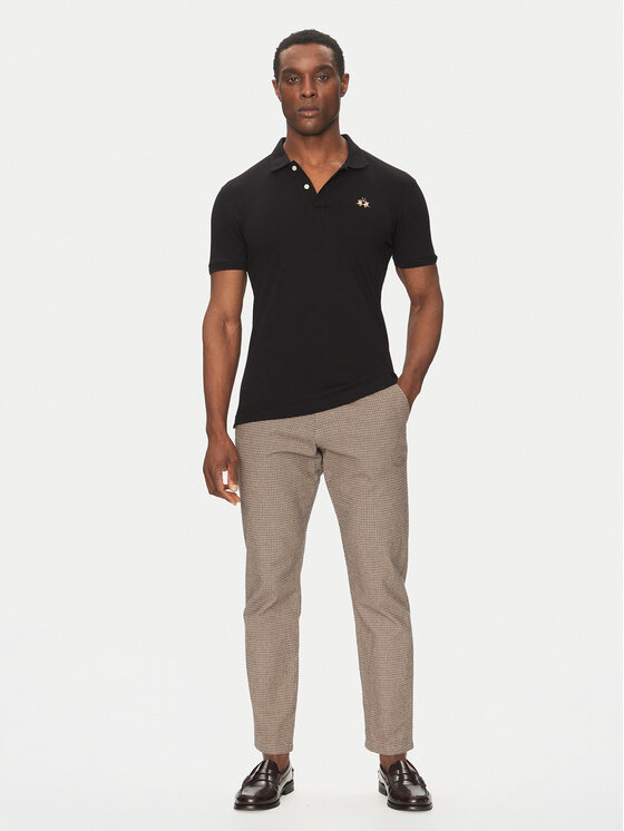 La Martina La Martina Поло Piquet CCMP02 PK001 Чорний Slim Fit