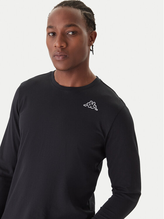Kappa Kappa Conjunto de camisetas de manga larga Logo Saro 37216LW Negro Regular Fit