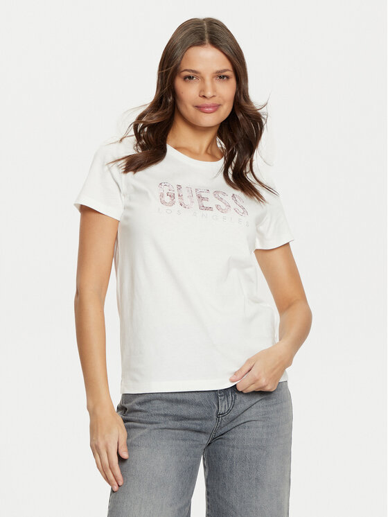 Guess Guess Футболка W5RI19 I3Z14 Білий Regular Fit