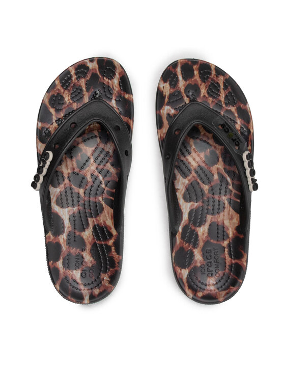 Crocs Σαγιονάρες Crocs Classic Crocs animalremix Flip 207872 Μαύρο