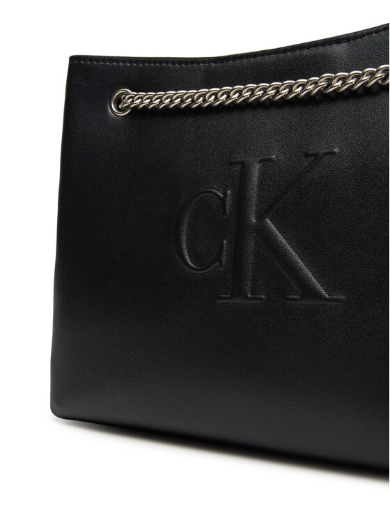 Calvin Klein Jeans Torebka Calvin Klein Jeans Sculpted Chain Shoulder Bag LV04K3163G Czarny