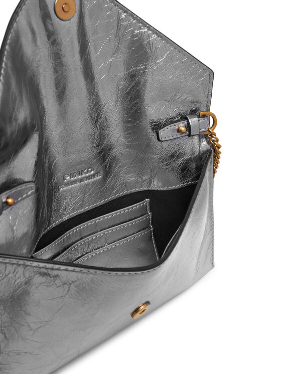 PINKO Kabelka PINKO Flat Purse Mini AI 25-26 PCPL 105347 A2OT Strieborná