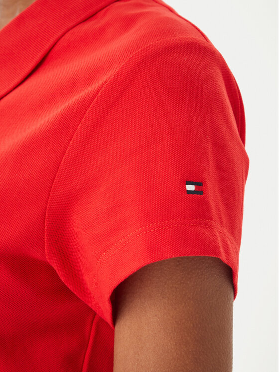 Tommy Hilfiger Tommy Hilfiger Pólóing 1985 Logo WW0WW49259 Piros Slim Fit