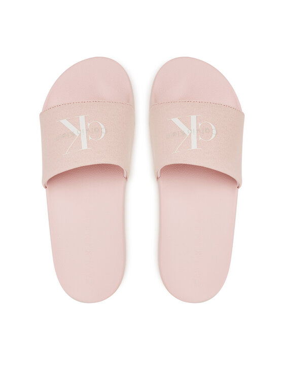 Calvin Klein Jeans Natikači Calvin Klein Jeans Slide Monogram Wn Logo Ck YW0YW01967 Roza