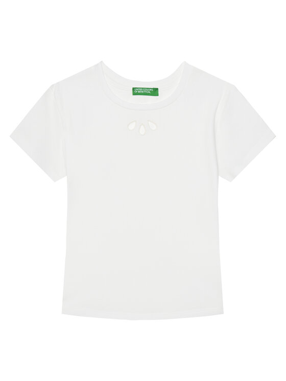 United Colors Of Benetton United Colors Of Benetton T-shirt 3P4ZC10O0 Bijela Slim Fit