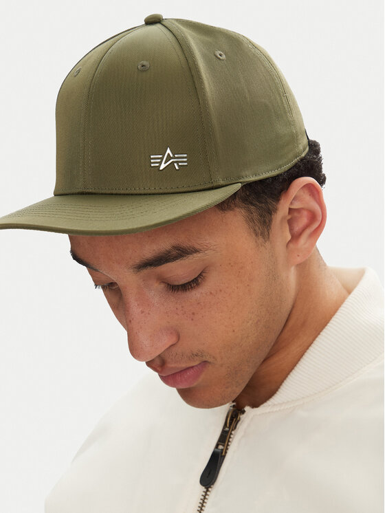 Alpha Industries Бейсболка Alpha Industries Metal Label 156905 Зелений