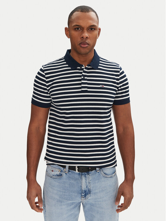 Tommy Jeans Tommy Jeans Polo marškinėliai DM0DM20676 Tamsiai mėlyna Slim Fit