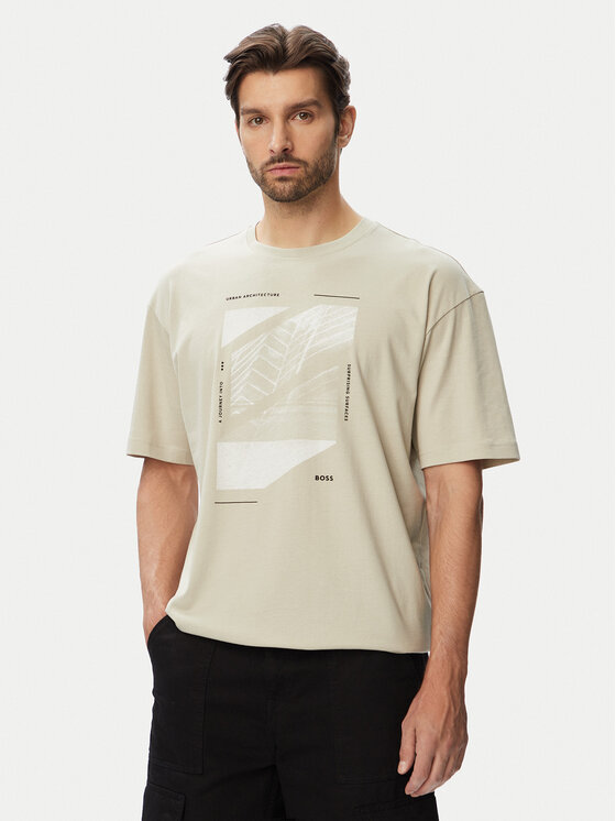 BOSS BOSS Camiseta Te Journey 50566607 Beis Relaxed Fit