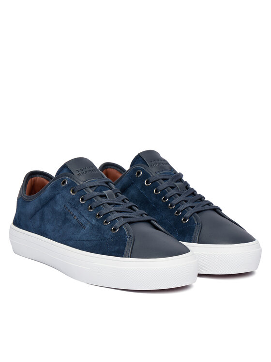 Tommy Hilfiger Tenisice Tommy Hilfiger Premium Dress Leather Mix FM0FM05842 Tamnoplava