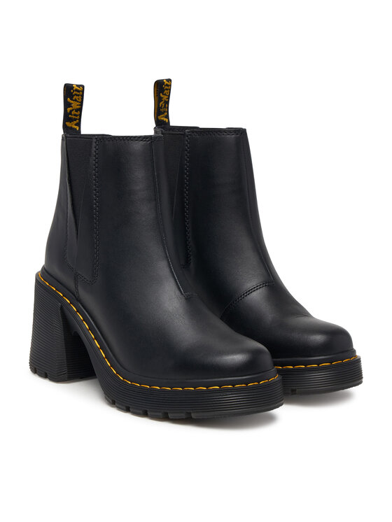 Dr. Martens Botine Dr. Martens Spence Leather Flared Heel DM26440001 Negru
