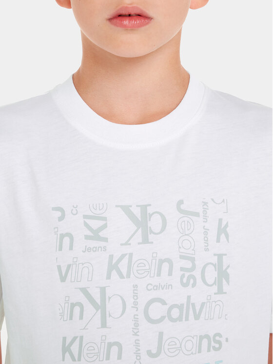 Calvin Klein Jeans Calvin Klein Jeans Majica Inst Ck Aop IB0IB02106 Bela Boxy Fit