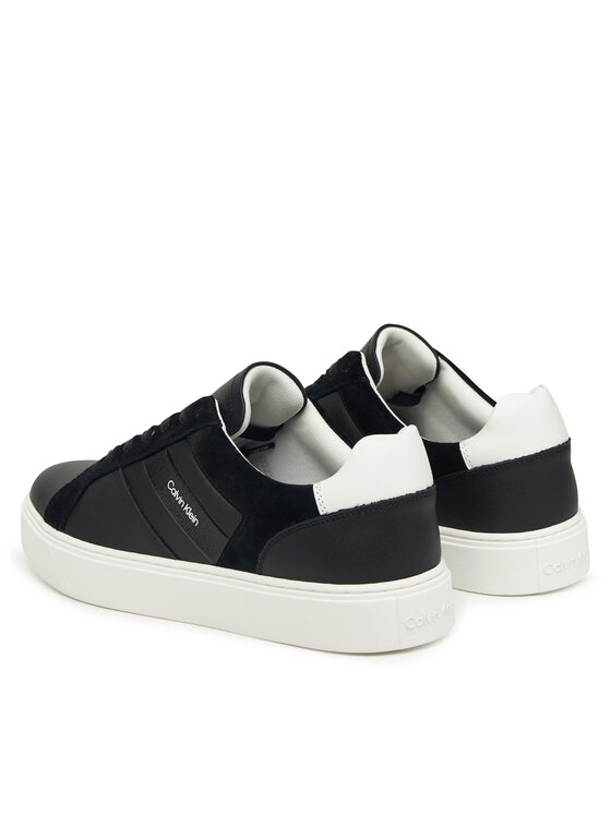 Calvin Klein Laisvalaikio batai Calvin Klein Classic Cupsole Laceup Tape Lth YM0YM01430 Juoda