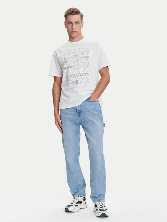 Tommy Jeans Tommy Jeans T-Shirt Archive Logos DM0DM21584 Λευκό Relaxed Fit