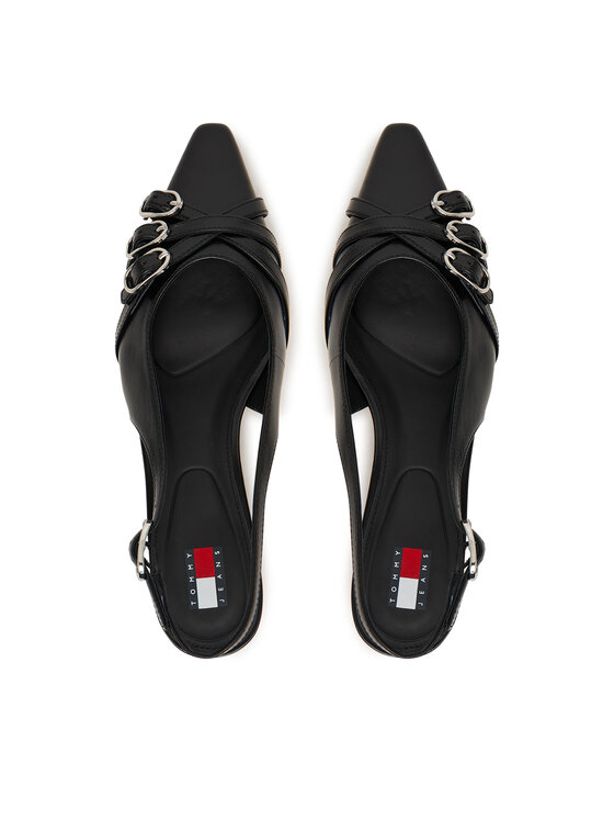 Tommy Jeans Pantofi pumps Tommy Jeans Tjw Sling Back Kitten Heels EN0EN03171 Negru