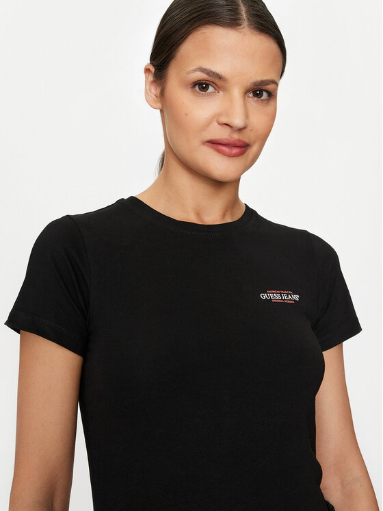 Guess Jeans Guess Jeans Футболка W4YI02 J1314 Чорний Slim Fit