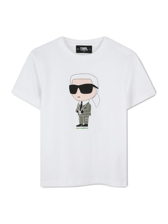 Karl Lagerfeld Kids Karl Lagerfeld Kids Marškinėliai Z30437 S Balta Regular Fit