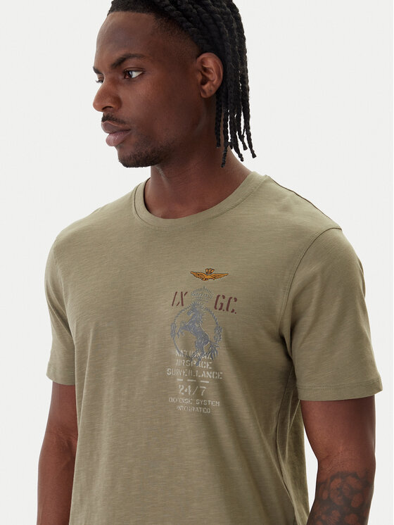 Aeronautica Militare Aeronautica Militare Camiseta 261TS2543UJ00686 Verde Regular Fit