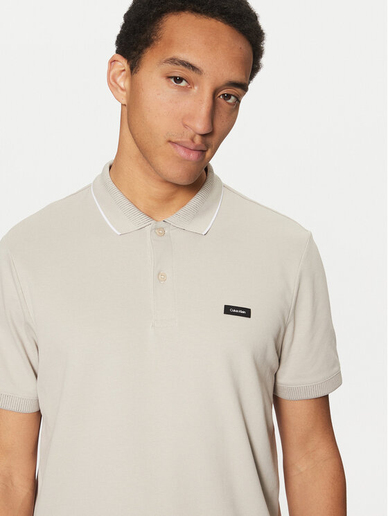 Calvin Klein Calvin Klein Pólóing K10K114141 Bézs Regular Fit
