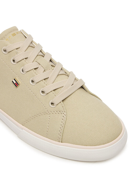Tommy Hilfiger Sneakersy Tommy Hilfiger Th Low Profile Vulc Canvas FW0FW09102 Béžová
