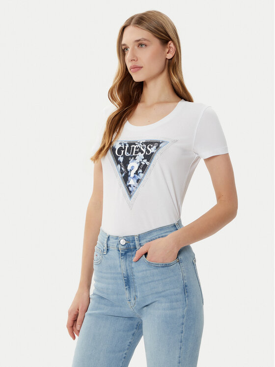 Guess Guess Футболка W5RI00 J1314 Білий Regular Fit