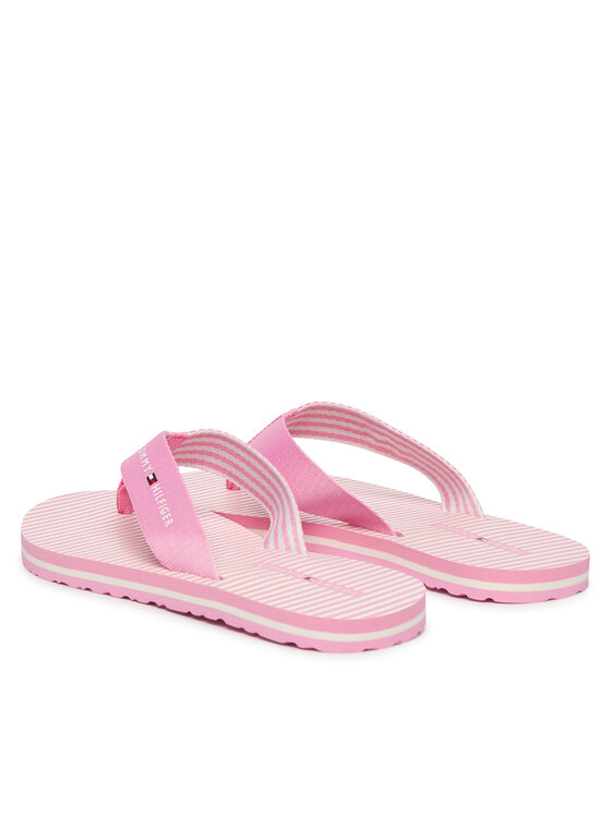 Tommy Hilfiger Japanke Tommy Hilfiger Th Ithaca Stripe Summer Sandal FW0FW09192 Ružičasta