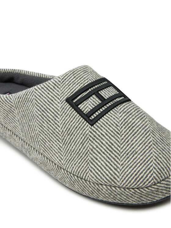 Tommy Hilfiger Papuci de casă Tommy Hilfiger Flag Herringbone House Shoe FM0FM05304 Gri