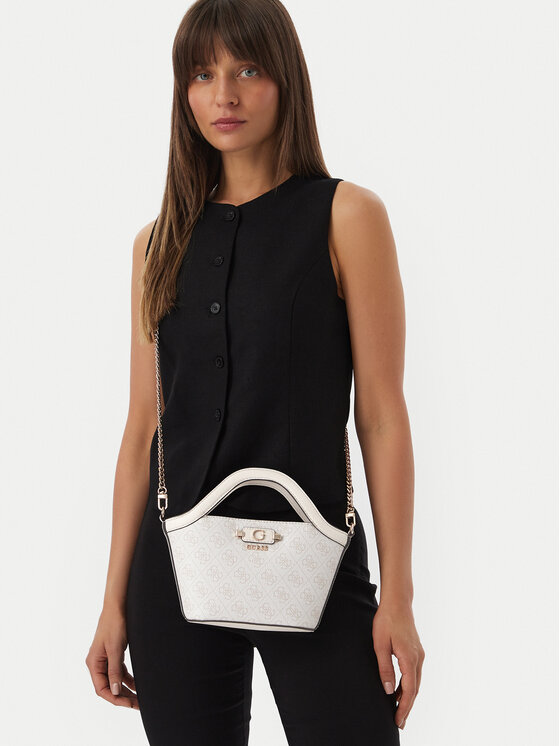 Guess Ročna torba Guess Lindsey Mini HWSG97 49750 Kremna