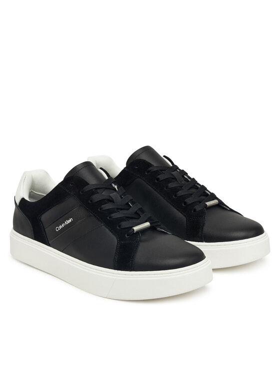 Calvin Klein Sneakersy Calvin Klein Classic Cupsole Laceup Tape Lth YM0YM01430 Čierna