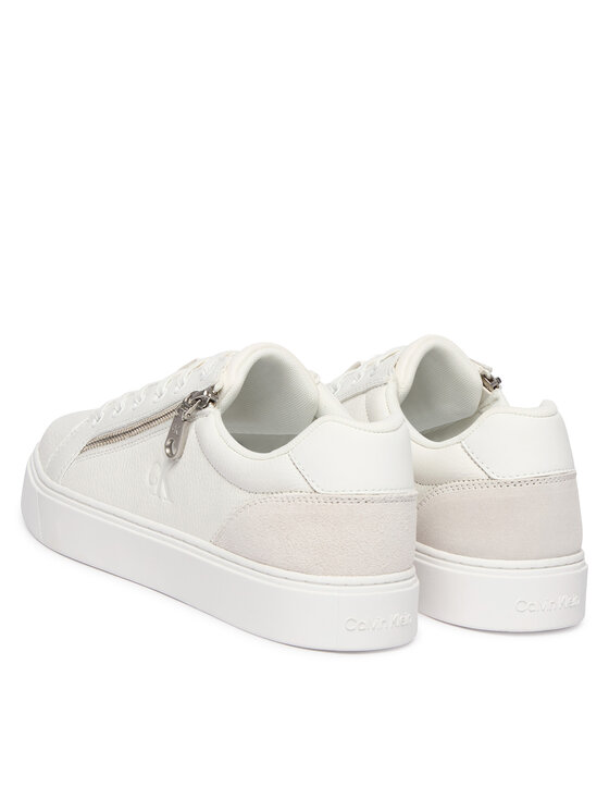 Calvin Klein Sneakers Calvin Klein Classic Cup Laceup Zip Lth YM0YM01437 Bianco